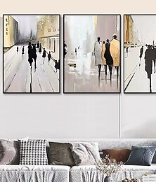 economico -Hang-Dipinto ad olio Dipinta a mano Verticale Astratto Architettura Vintage Moderno Senza telaio interno  (senza cornice)