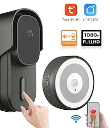 abordables -Tuya – sonnette vidéo pour maison intelligente, caméra 1080p, wifi, sans fil, étanche, protection de sécurité pour maison intelligente, pour alexa/google home