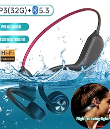 abordables -Casque à conduction osseuse P8S Casque à conduction osseuse Bluetooth 5.3 Lumière LED Sports Étanche