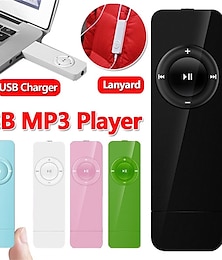 economico -lettore mp3 digitale portatile usb ricaricabile lettore multimediale audio lettore musicale mp3 con cordino per regali di San Valentino per studenti