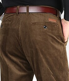 preiswerte -Herren Anzughosen Cordhose Winterhose Hose Hosen Hose Tasche Glatt Komfort Atmungsaktiv Outdoor Täglich Ausgehen Modisch Brautkleider schlicht Schwarz Armeegrün