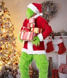 abordables -Monstruo Verde Peludo Accesorios Disfraces de cosplay Hombre Navidad Víspera de Todos los Santos Carnaval Nochebuena Adulto Fiesta y Noche Víspera de año nuevo