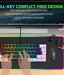 cheap -Wired Gaming Keyboard Small RGB Backlit Membrane Gaming Keyboard Ultra-Compact Mini Waterproof Keyboard For PC Computer Gamer