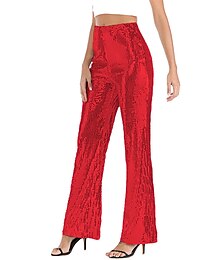 baratos -Dance Costumes Pants Glitter Sequins Women's Performance Party Natural Sequined