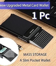 Недорогие -1 шт. тонкий алюминиевый кошелек держатель кредитных карт RFID кошелек металлический тонкий карманный кейс для банковских карт для мужчин и женщин с выдвижным держателем кредитных карт