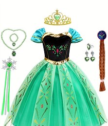 halpa -Frozen Satuteema Prinsessa Anna Kukka tyttö mekko Teema juhlapuku Tylli Mekot Cosplay Elokuva-cosplay for Tyttöjen Lasten Karnevaali Naamiaiset Häät Häävieras