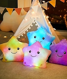 abordables -Oreiller lumineux en peluche douce, coussin étoile coloré, jouets lumineux LED, cadeau pour enfants, filles, jeux éducatifs amusants, cadeaux de fête, cadeaux pour enfants, cadeaux de vacances,