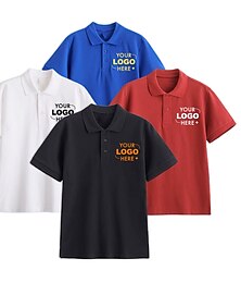 abordables -Polo de solapa para hombre, polo gráfico, polos con botones, polo, camisa polo de algodón, estampados gráficos de dinosaurios animales, cobertura granate, impresión personalizada, negro, blanco,