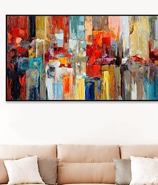 abordables -Pintura al óleo hecha a mano lienzo decoración de arte de la pared abstracto moderno para la decoración del hogar pintura enrollada sin marco sin estirar