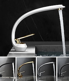 abordables -Robinet lavabo - Classique Plaqué / Finitions Peintes Set de centre Mitigeur un trouBath Taps