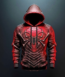 cheap -Halloween Spider: No Way Home Mens Graphic Hoodie Spiders Web Fashion Daily Basic 3D Print Pullover Sports Outdoor Holiday Vacation Hoodies #1 #2 #3 Hooded Front Pocket Spider Red Cotton