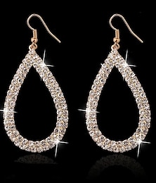 cheap -Women's Crystal Drop Earrings Fine Jewelry Classic Precious Stylish Simple Earrings Jewelry Silver / Gold For Wedding Party 1 Pair