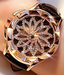 abordables -Reloj de mujer con diamantes de imitación, reloj de pulsera de cuero con esfera grande para mujer, reloj de pulsera de cristal, elección de regalo