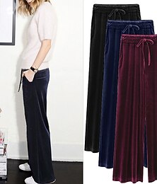 economico -pantaloni a gamba larga da donna pantaloni di velluto lunghezza intera moda streetwear outdoor street wine nero m l autunno inverno