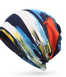abordables -Unisexo Sombrero de Beanie Gorro de punto Azul Piscina Café Poliéster Estampado Viaje Exterior Vacaciones Patrón Resistente al Viento Templado