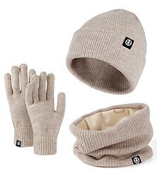 economico -Per uomo Per donna Set di guanti sciarpa cappello Esterno Inverno Tenere al caldo Antivento per Sci Campeggio e hiking Snowboard Sport invernali