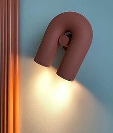 billige -lightinthebox cirkus dekorativ veggmontert lampe innendørs elegant nordisk stil jern og abs moderne u form vegglampe dobbel lyskilde 3 farger lys for korridor 110-240v