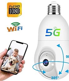Недорогие -1080p HD беспроводная Wi-Fi камера с лампочкой 2-мегапиксельная розетка ip-камера для записи домашней безопасности в помещении &Наружная двухсторонняя аудиокамера, PTZ-камера, радионяня с ночным
