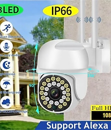 abordables -caméra ip wifi full hd 1080p dôme de vitesse sans fil ptz ip66 étanche cctv ir extérieur intérieur surveillance netcam suivi automatique caméra de sécurité à vision nocturne polychrome
