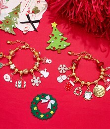 preiswerte -Adventskalender Füllartikel Weihnachtsgeschenk für Kinder Teenager Frauen mit 24 Tagen 2025 Armbänder Weihnachts Countdown Kalender 24 Stk DIY Charm Schmuck Herstellung Set