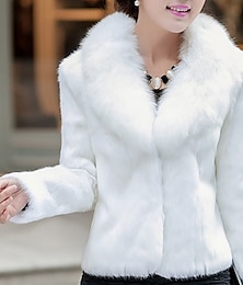 cheap -Shrug Bridal's Wraps Coats / Jackets Elegant Long Sleeve Faux Fur Wedding Wraps With Pure Color For Wedding Fall