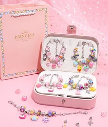 お買い得  -熱い販売子供の手作り diy ビーズブレスレットギフトボックスセットかわいいマルチカラーアニメーションペンダント樹脂ブレスレットジュエリー