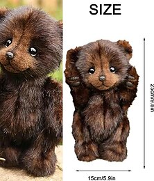 ieftine -Ursuleți de pluș lucrați manual pur, păpușă drăguță de pluș cu animale de pluș, cadou jucărie de urs pentru copii adulți, păpuși de jucărie-implicit
