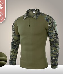 economico -t-shirt da trekking da uomo tattica militare assalto combattimento camicia vintage grafica tee manica lunga slim fit camo t shirt con cerniera felpa top outdoor quick dry leggero traspirante traspirante