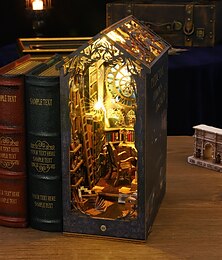 ieftine -bricolaj colibă detectiv nume societate 3d 3d asamblat suport de cărți casă model în miniatură jucărie arhitecturală cadou de ziua de naștere