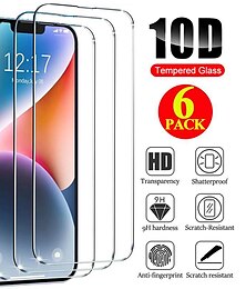 billiga -6st hd full cover skyddsglasfilm för iphone 15 15 plus 15 pro 15 pro max /14 14 plus 14 pro 14 pro max /iphone 13 13 pro 13 pro max / iphone 11 12 pro 12 pro max / iphone x / iphone 6s 6 7 8
