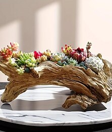 abordables -Pot de fleurs de plantes succulentes, 1 pièce, plantes d'intérieur et d'extérieur, vase de jardin en résine mignon et unique avec trous de drainage