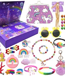 preiswerte -Festival-Blindbox mit Kalender, Countdown, Einhorn, Eis und Schnee, Schmuck, Mädchen, Weihnachtsgeschenk, Spielzeug