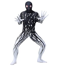 olcso -Csontváz Halálfej Zalgo szörny Farsangi jelmez Overall Szerepjáték Jelmezek Body Gyermek Felnőttek Férfi Fiú Szerepjáték Teljesítmény Parti Halloween Farsang Álarcos mulatság Mardi Gras Könny