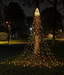 abordables -Guirlande lumineuse LED pour sapin de Noël, cascade de Noël, décoration avec décoration, 350 LED, 8 modes, intérieur, extérieur, solaire, pour cour, fête, maison, vacances, Noël, Halloween, Thanksgiving.