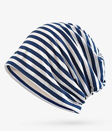 abordables -Unisexo Sombrero de Beanie Gorro de punto Negro Azul Piscina Algodón Viaje Exterior Vacaciones A Rayas Resistente al Viento Templado