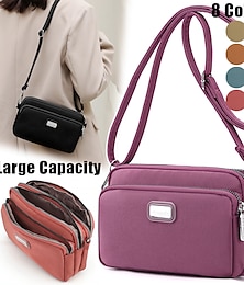 olcso -Női Crossbody táska Válltáska Hobo retikül Műanyag Szabadtéri Napi Szabadság Cipzár Nagy kapacitás Vízálló Könnyű Tömör szín Világos és elegáns lila Fekete Medence