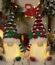 abordables -Peluche Gnome de Noël Noël Bouton alimenté par batterie 1 pc