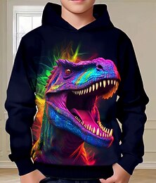 abordables -Garçon 3D Dinosaure Sweat à capuche Pullover manche longue 3D effet Automne Hiver Mode Vêtement de rue Frais Enfants 3-12 ans Extérieur Casual du quotidien Standard