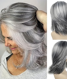 baratos -Perucas sintéticas Encaracolado Parte do meio Fabrico à Máquina Peruca Rosa Curto A1 A2 A4 Cabelo Sintético Mulheres Fantasias Macio Festa Rosa Marrom Prateado