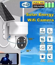 voordelige -opladen op zonne-energie waterdicht buiten ip-beveiliging bewakingscamera draadloze wifi ptz-camera snelheid dome cctv full colour nachtzicht bewegingsdetectie ingebouwde grote batterijen tweeweg