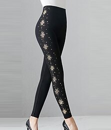 olcso -Női Pamutszövet nadrág Harisnyanadrág Nadrágok Divat Utcai sikk Teljes hossz Közepes csípő Grafika Rugalmas derék Mokaszinok Lélegzési képesség Mekano Nagy rugalmasságú Vakáció Utca Napi Forró ezüst