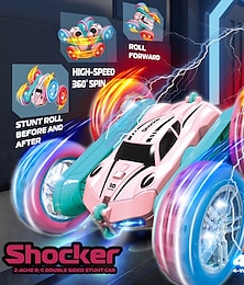 economico -2.4g telecomando auto prodezza quattro ruote motrici bifacciale braccio di torsione fantasia tumbling luce pneumatico auto giocattolo per bambini rc