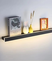 abordables -estante de lámpara de pared larga minimalista, 60/80/100/120 cm lámpara de pared de fondo LED moderna sala de estar dormitorio mesita de noche, aplique de iluminación de pared interior de aluminio
