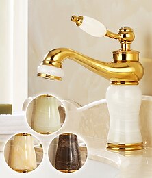 abordables -grifo monomando para lavabo de baño generalizado - grifos de baño con manija central galvanizada de un orificio, grifos de lavabo de latón con una sola manija con manguera de agua fría y caliente