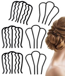 ieftine -6 piese piepten de păr din metal cleme pieptene de păr cu răsucire franceză pentru coc updo păr vintage ace de păr negru pieptene de păr accesorii de păr pentru femei și fete