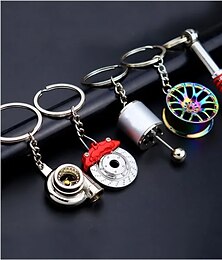 economico -5 pezzi regalo creativo portachiavi in metallo per auto ciondolo mozzo ingranaggio turbo ciondolo ammortizzatore disco freno