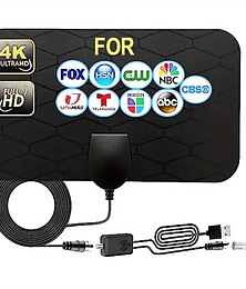 abordables -Antenne TV - Antenne TV numérique HD amplifiée intérieure 2023 pour Smart TV jusqu'à 380 miles, prend en charge 4 K 1080p et tous les anciens téléviseurs - Amplificateur de commutateur intelligent