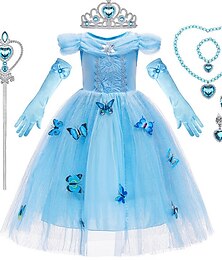 halpa -Frozen Prinsessa Elsa Kukka tyttö mekko Teema juhlapuku Tylli Mekot Cosplay Elokuva-cosplay for Tyttöjen Lasten Karnevaali Naamiaiset Häät Häävieras