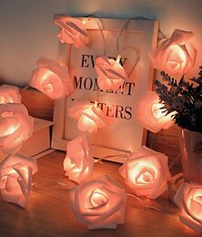 economico -3m luci a forma di rosa 20 led el bianco caldo luci creative a forma di rosa per interni alimentate a batterie