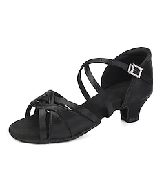 economico -scarpe da ballo latino per ragazze scarpe da ballo per allenamento salsa tango in seta tacco basso 4 cm